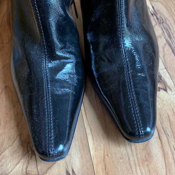 Aquatalia by Marvin K 7-1/2 black patent leather Italy point toe mid calf boots - Picture 12 of 13